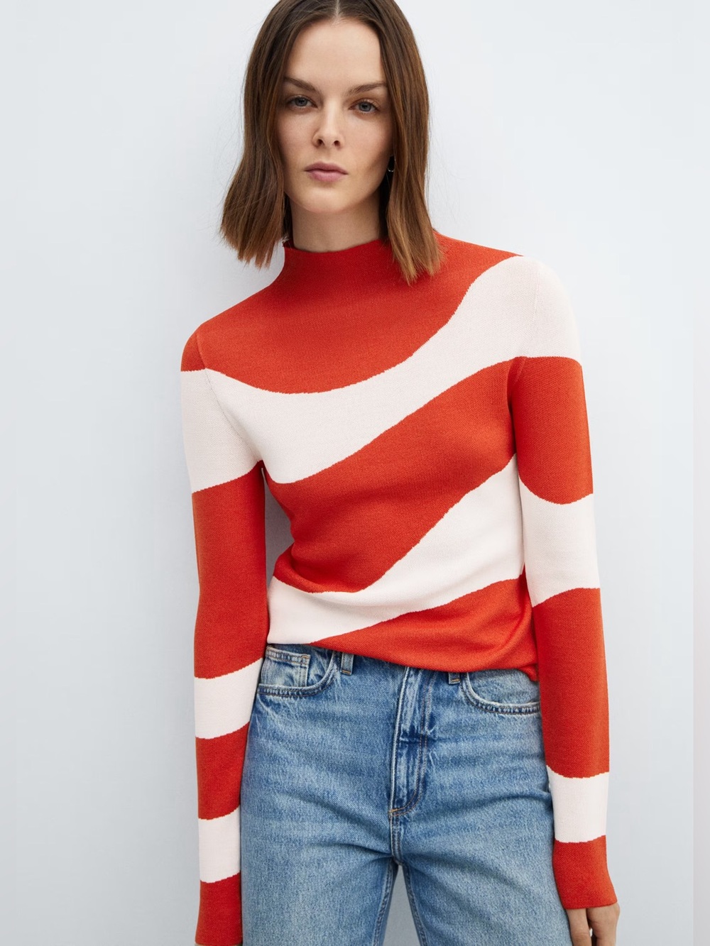 Mango Red knitted sweater NWT